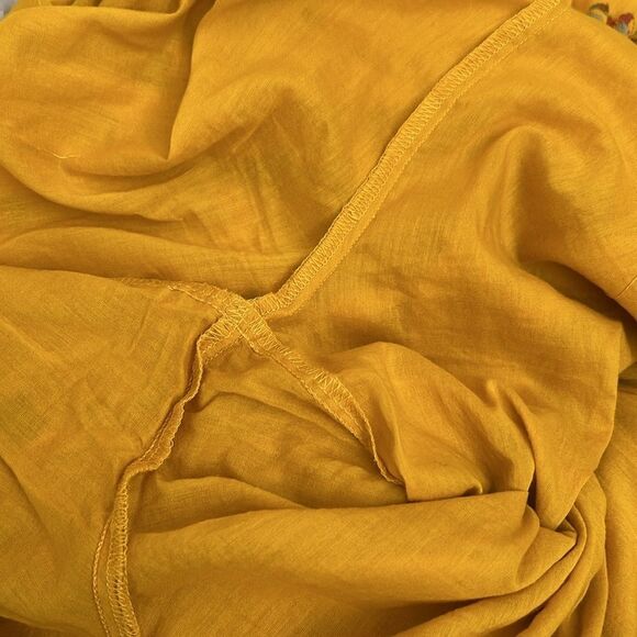 Free People Georgia Floral Chiffon Sleeveless Wide Leg Jumpsuit Gold Combo Sz S - Picture 13 of 15